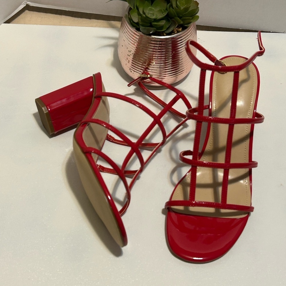 Marc Fisher Red Strappy Heels